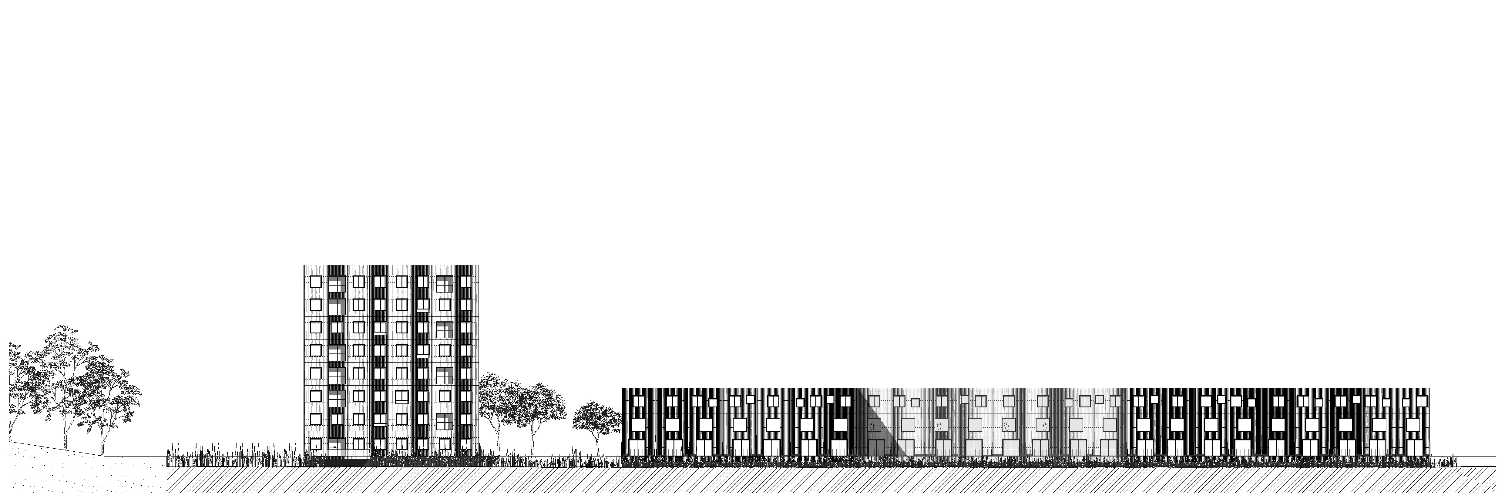 Aanzicht zuid-west gevel. Beeld HOH Architecten