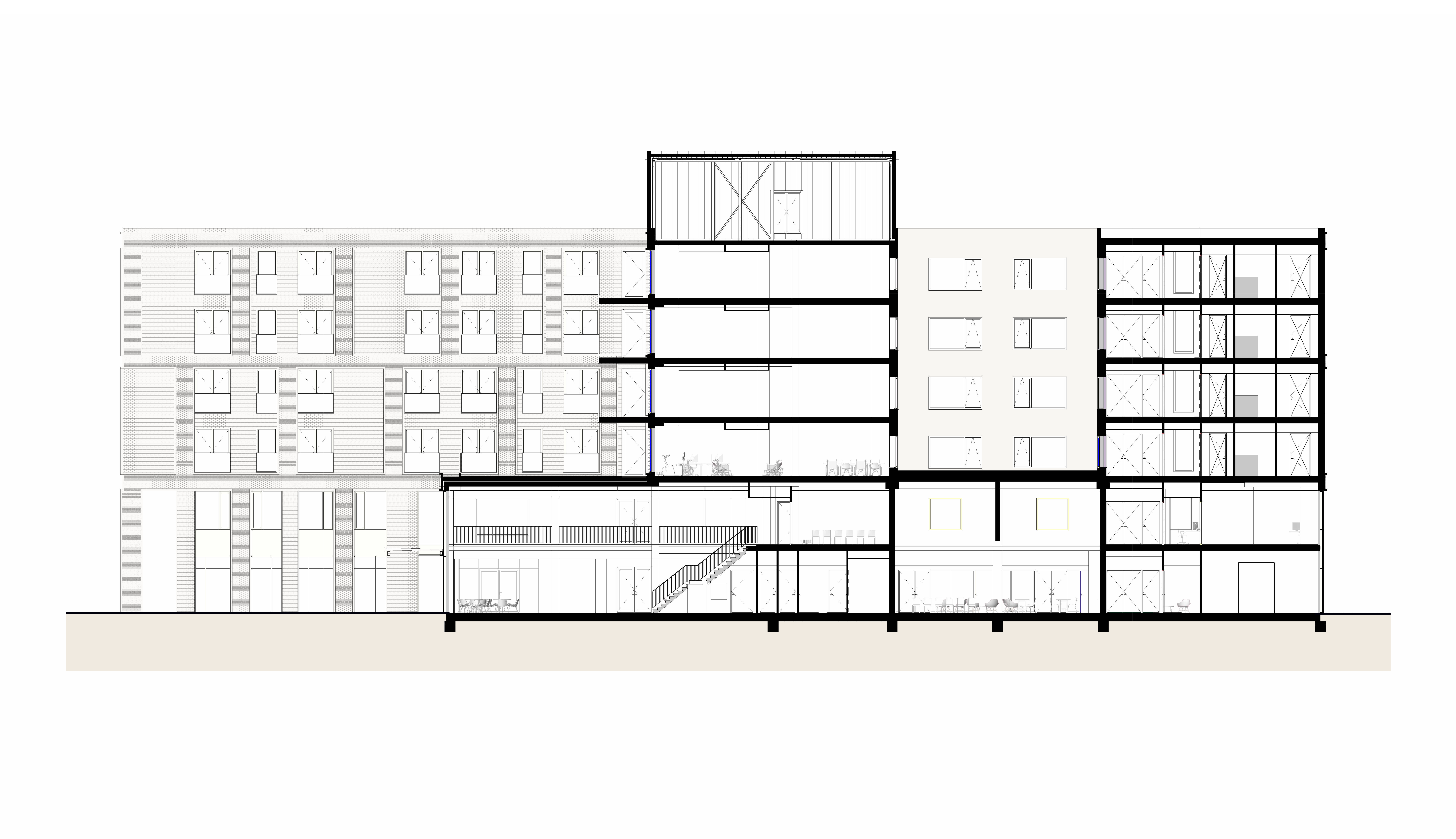 Doorsnede. Beeld Vakwerk architecten