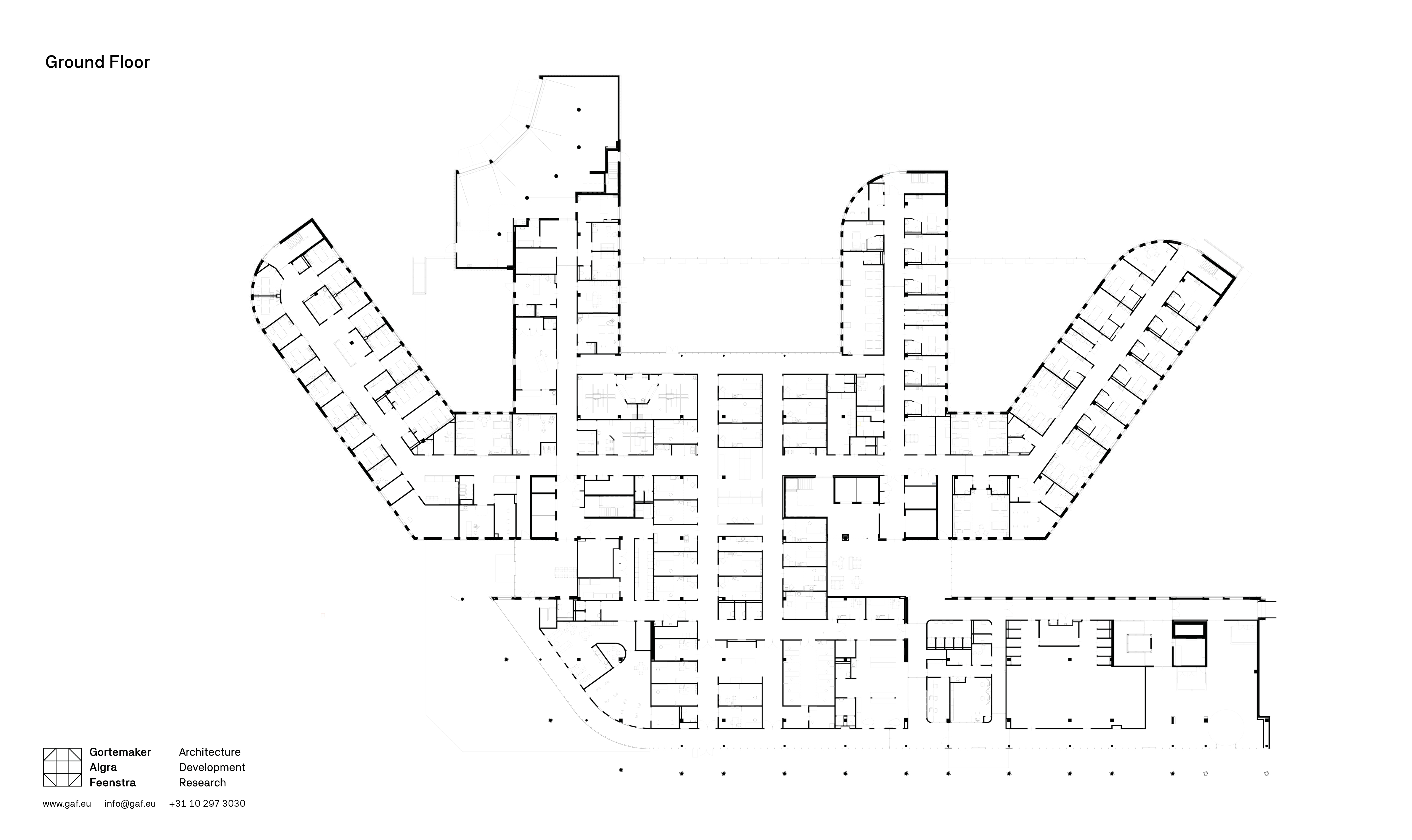 Plattegrond begane grond. Beeld Gortemaker Algra Feenstra architects