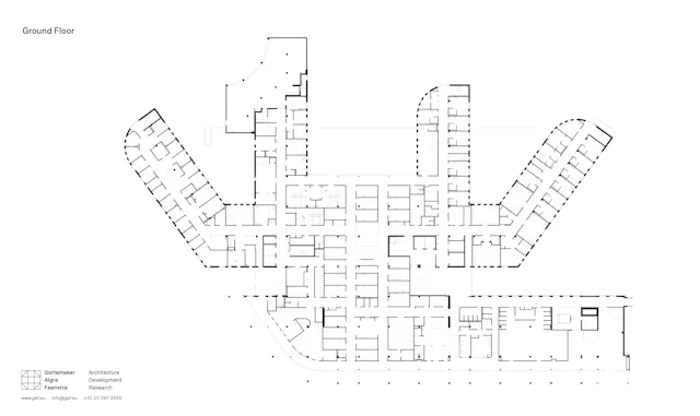 Plattegrond begane grond. Beeld Gortemaker Algra Feenstra architects