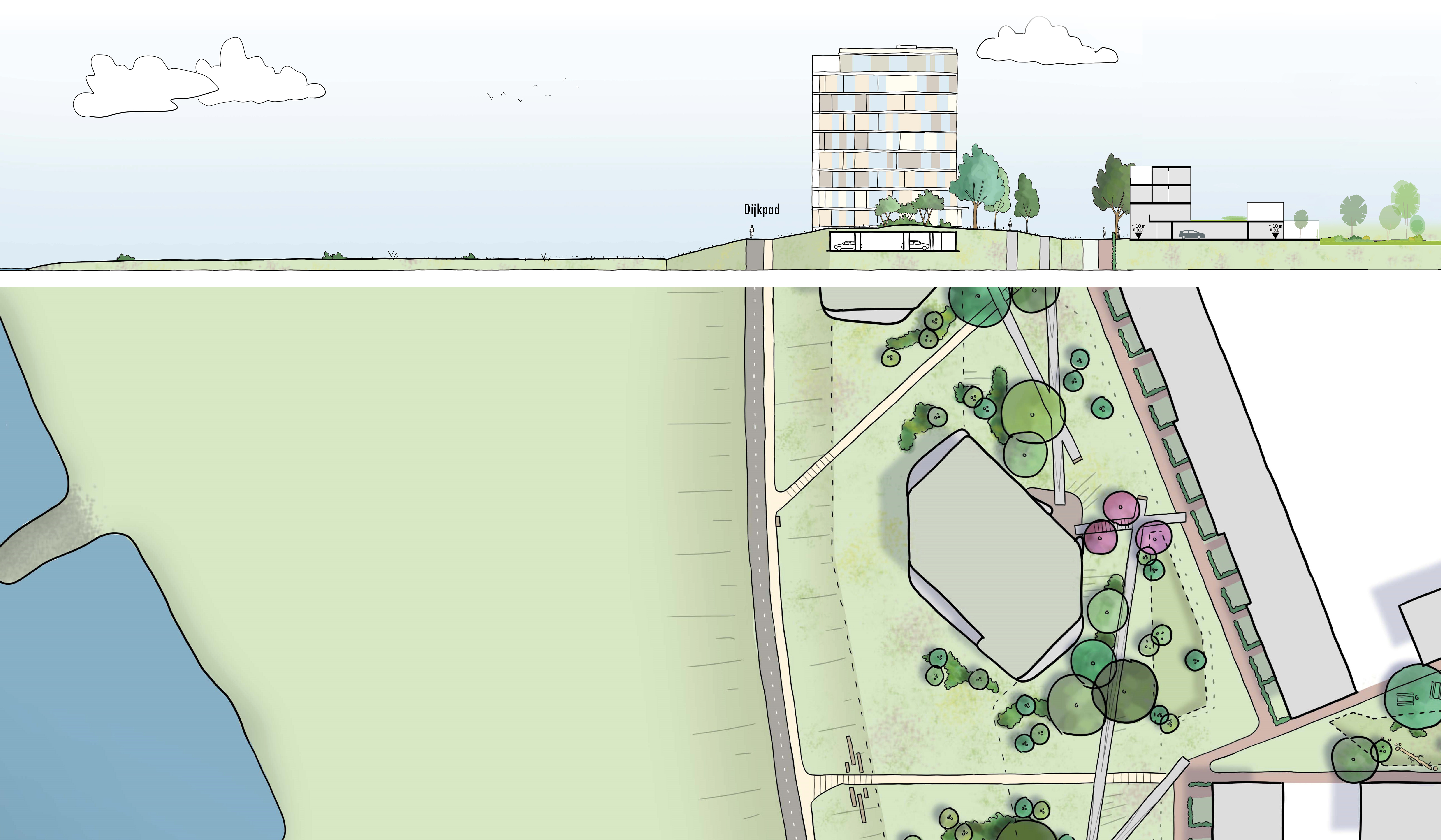 Situatietekening en doorsnede. Beeld MIX architectuur