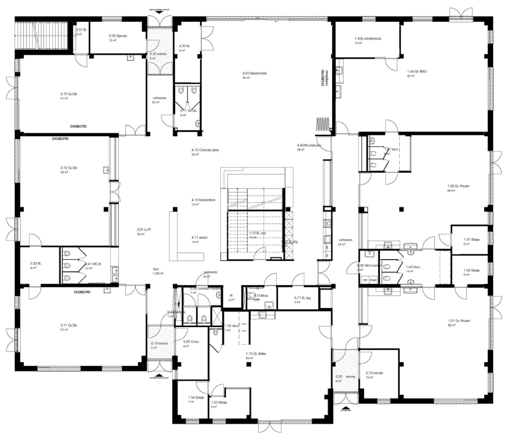 Plattegrond begane grond. Beeld RAU Architects