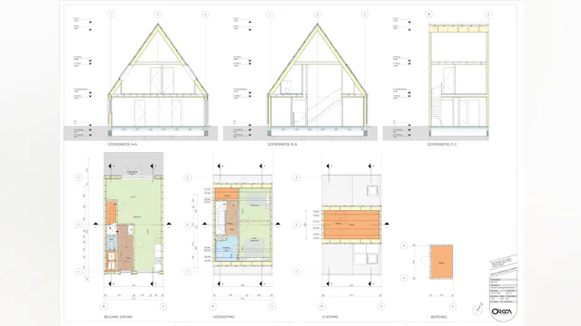 Doorsneden en plattegronden. Beeld ORGA Architect