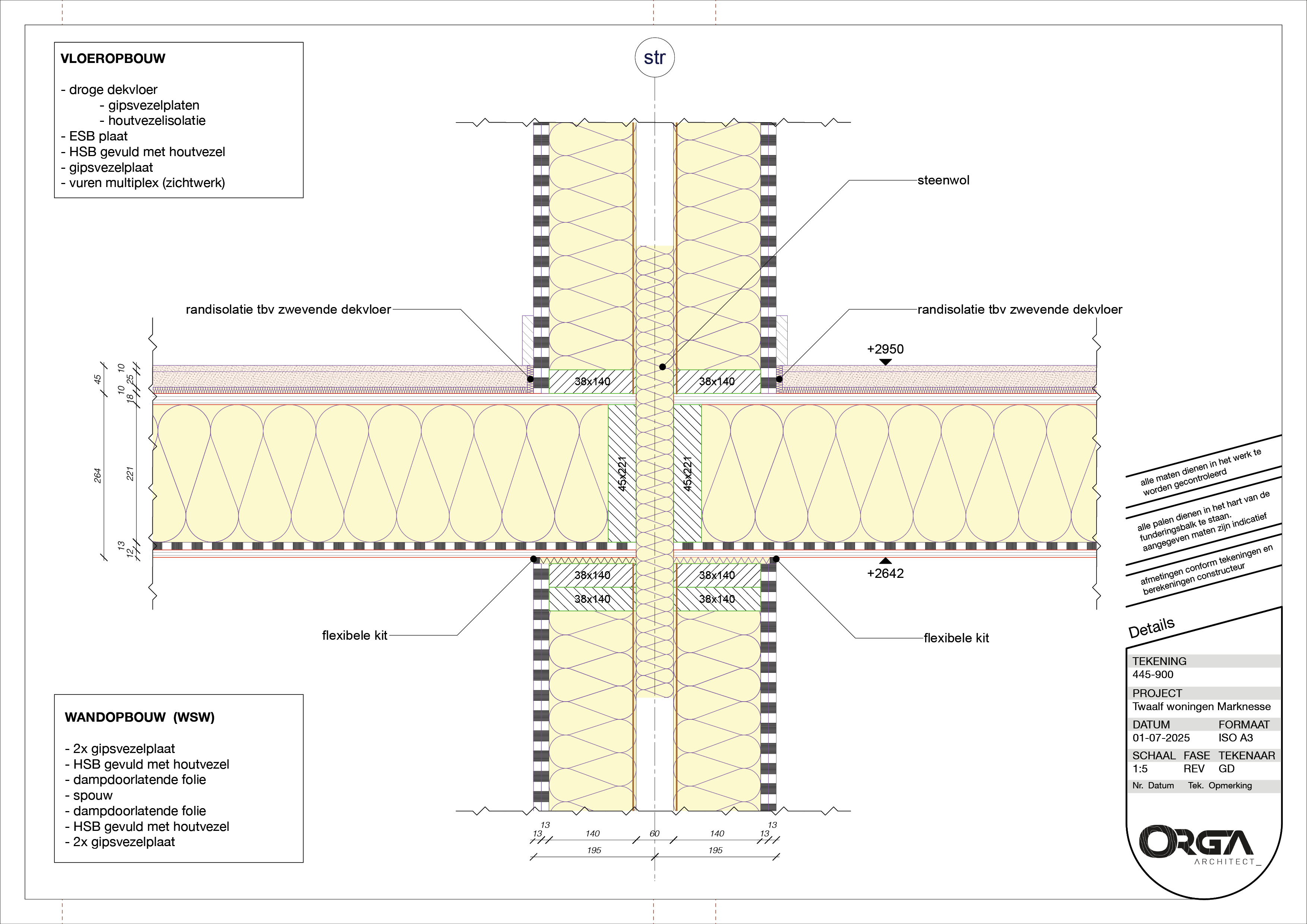 Detailtekening. Beeld ORGA Architect