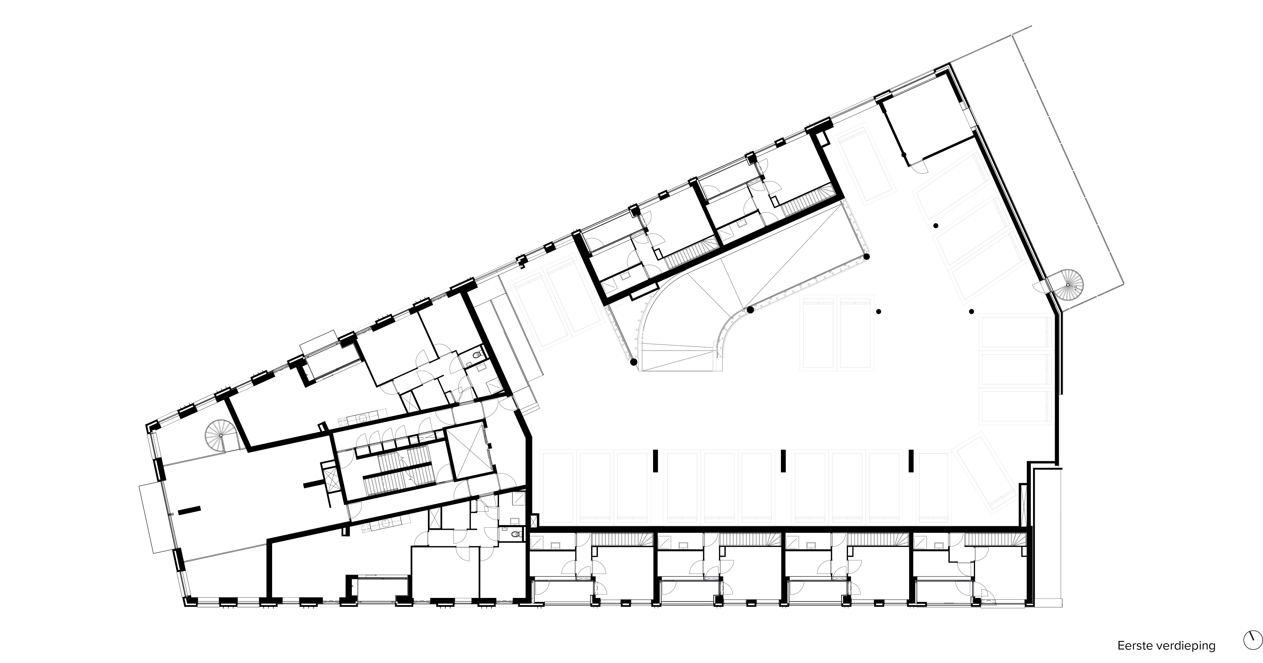 Plattegrond eerste verdieping. Beeld Paul de Ruiter Architects