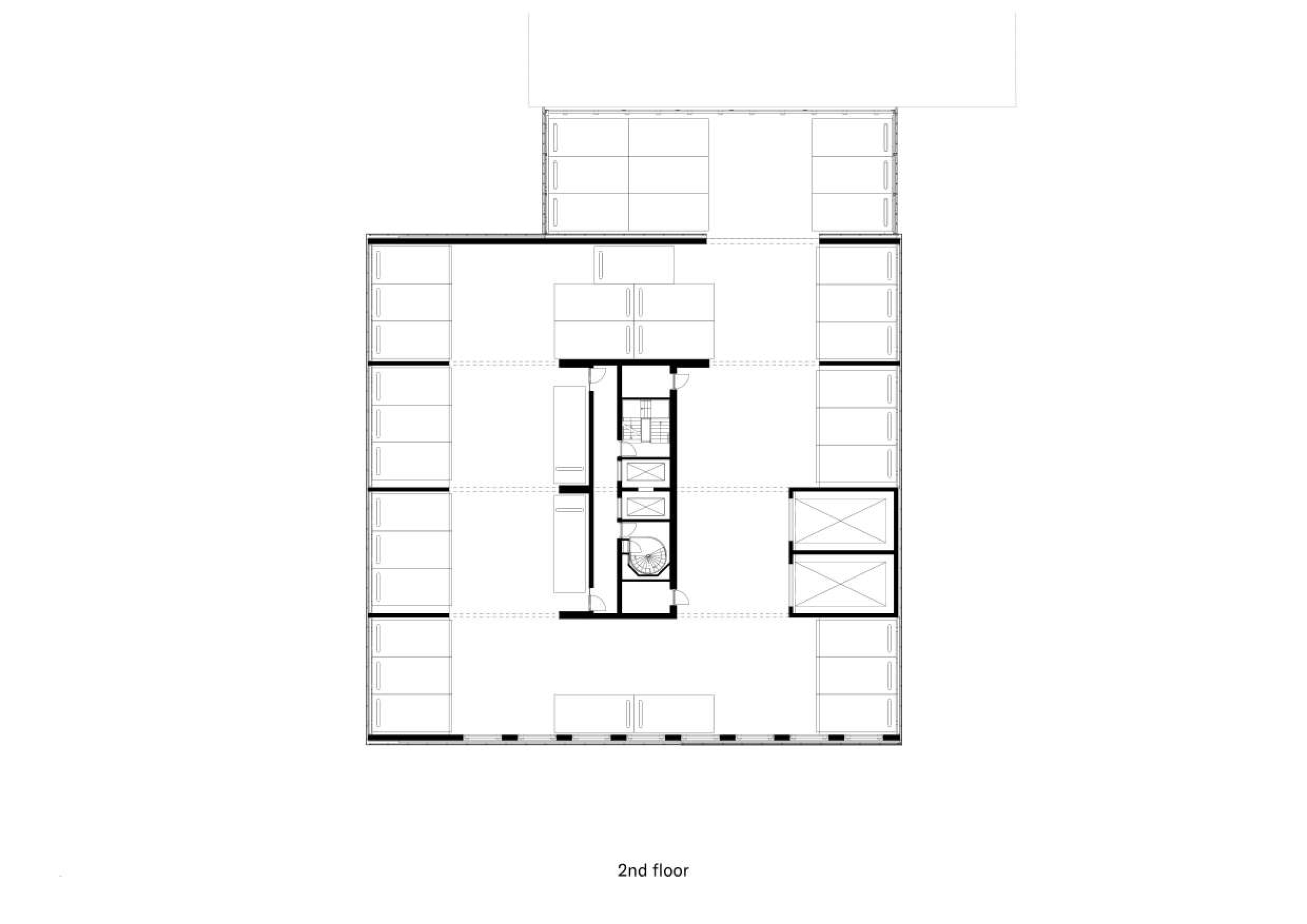 Plattegrond tweede verdieping. Beeld KCAP