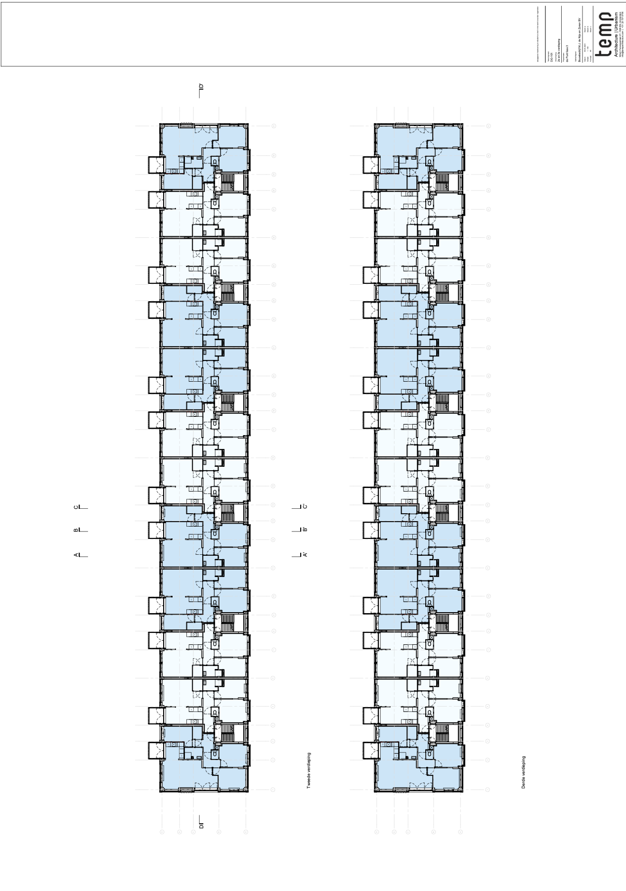 Plattegrond tweede en derde verdieping. Beeld Temp.architecture.urbanism