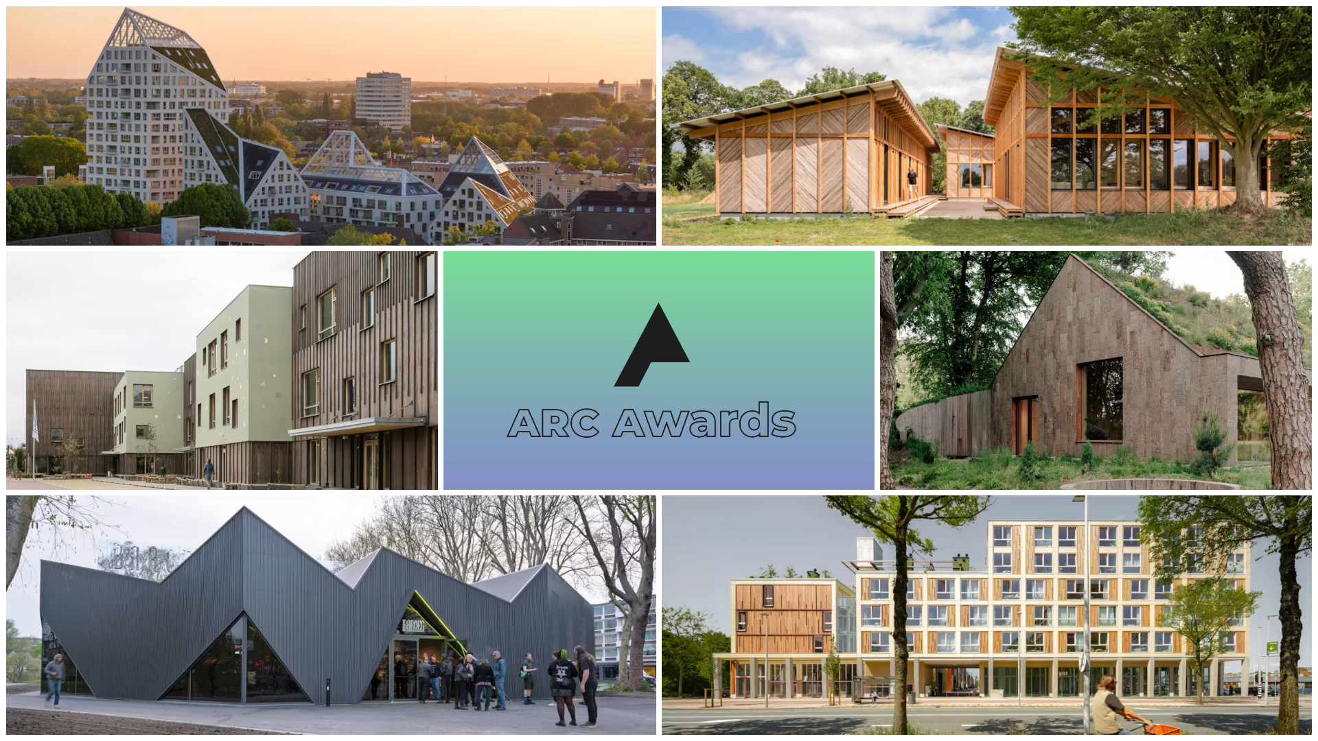 Een selectie van projecten op de longlist van de ARC27 Nieuwe Architectuur Award
